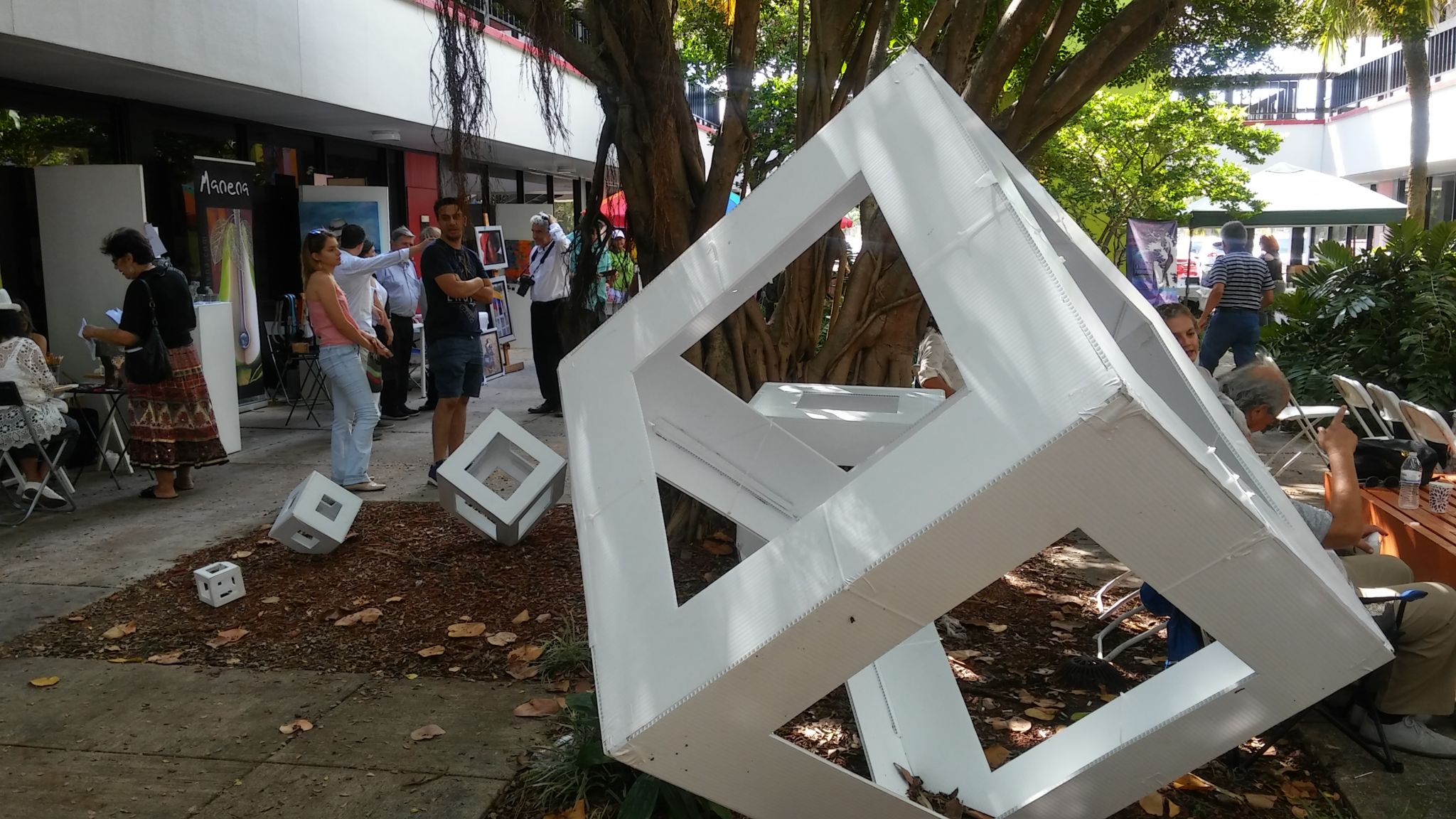 Los famosos cubos del pintor Rafael Montilla engalanaron el festival