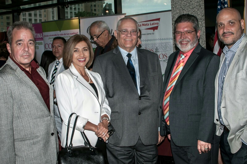 Ivonne Fernández, Directora de AARP y Ramón García, Luis Burgos y Victor Méndez, autoridades del Sistema Educativo Ana G. Méndez.