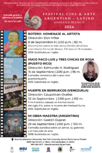 Cine y Arte Argentino-Latino rinden tributo a Fernando Botero en NSU